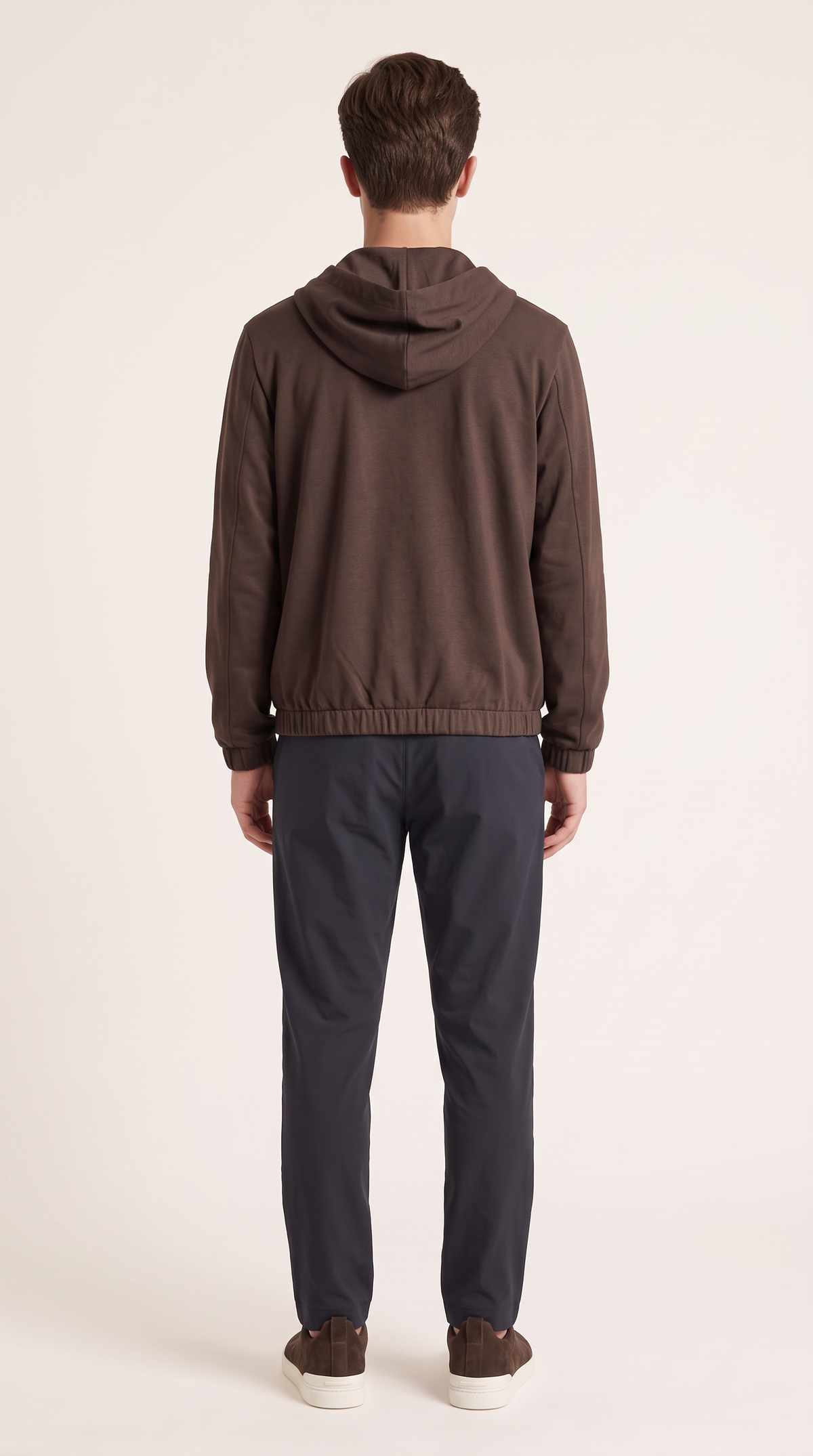 REVERSIBLE CASHMERE TECHNICAL HOODED JACKET BROWN