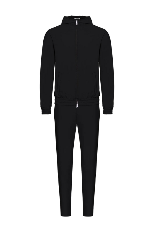ONYX SCHWARZER TECH SUIT MIT KAPUZE