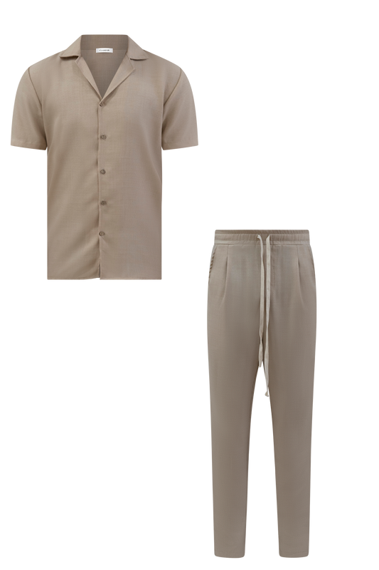 LEINEN-SET BEIGE