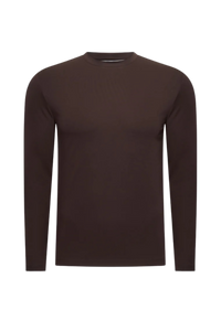 BRAUNES LANGARM-T-SHIRT