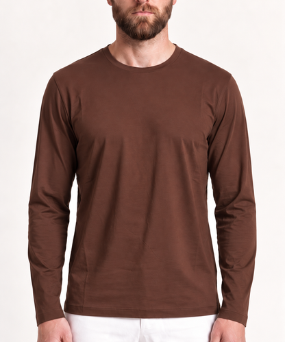INTERLOCK SUPIMA LONGSLEEVE | DARK BROWN
