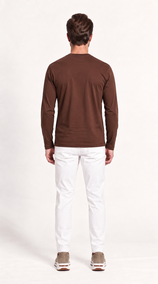 INTERLOCK SUPIMA LONGSLEEVE | DARK BROWN