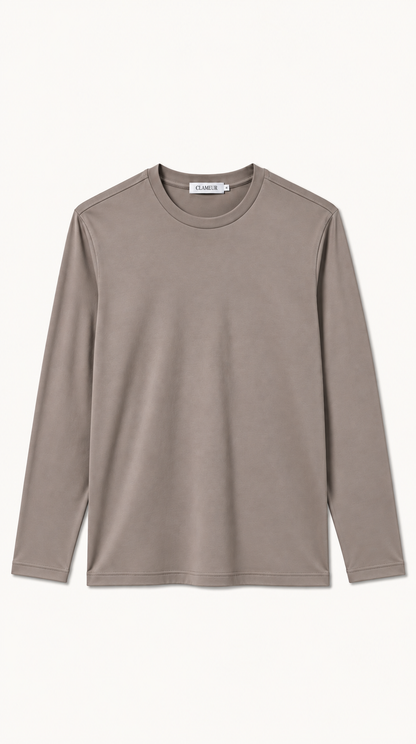 INTERLOCK SUPIMA LONGSLEEVE | DARK BEIGE