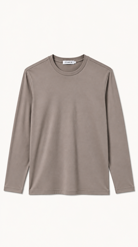 INTERLOCK SUPIMA LONGSLEEVE | DARK BEIGE