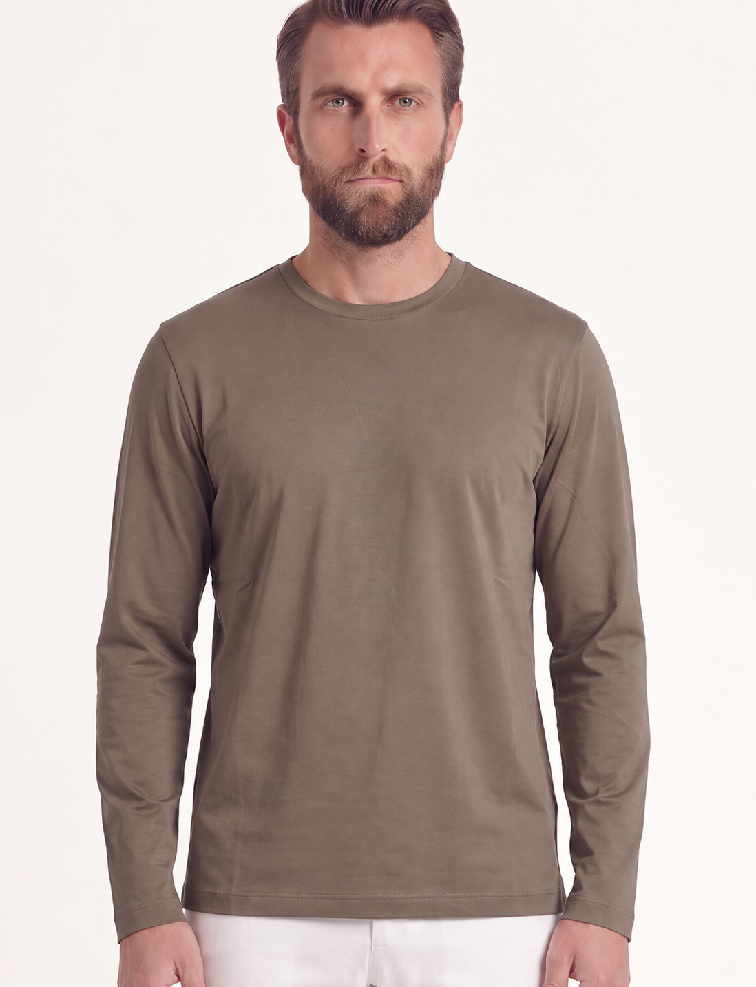 INTERLOCK SUPIMA LONGSLEEVE | DARK BEIGE