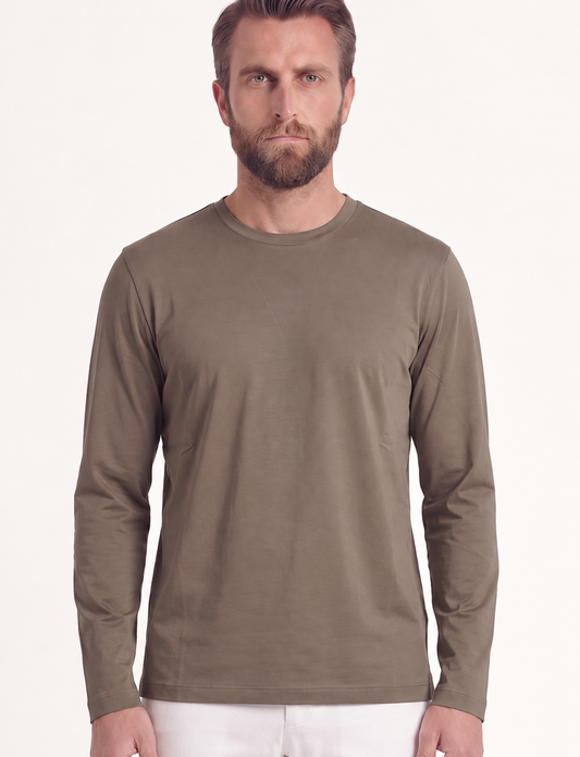 INTERLOCK SUPIMA LONGSLEEVE | DARK BEIGE