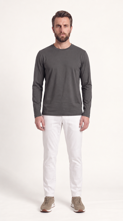 INTERLOCK SUPIMA LONGSLEEVE | DARK GREY