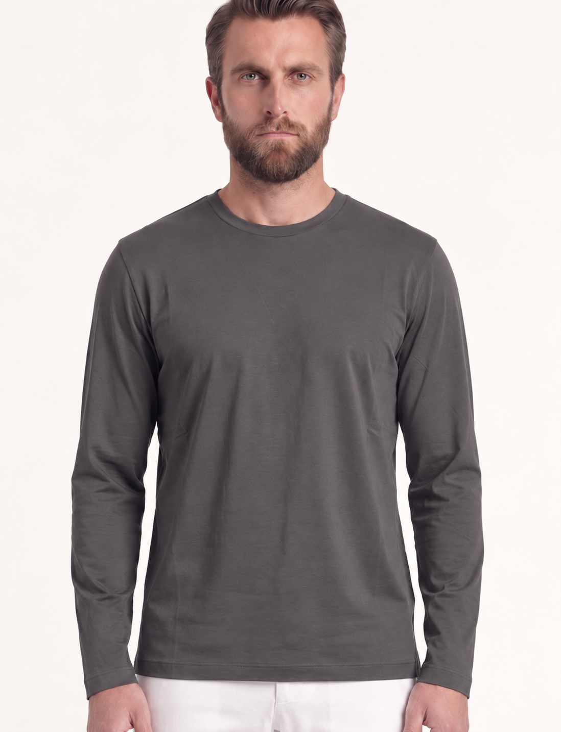 INTERLOCK SUPIMA LONGSLEEVE | DARK GREY
