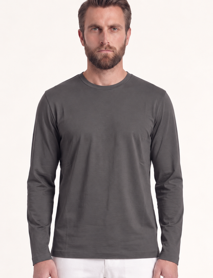 INTERLOCK SUPIMA LONGSLEEVE | DARK GREY
