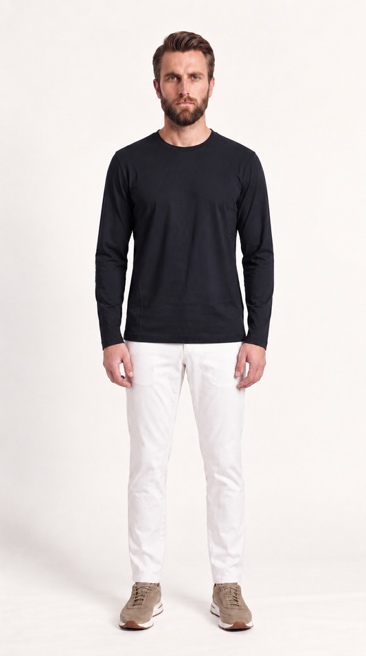 INTERLOCK SUPIMA LONGSLEEVE | NAVY BLUE
