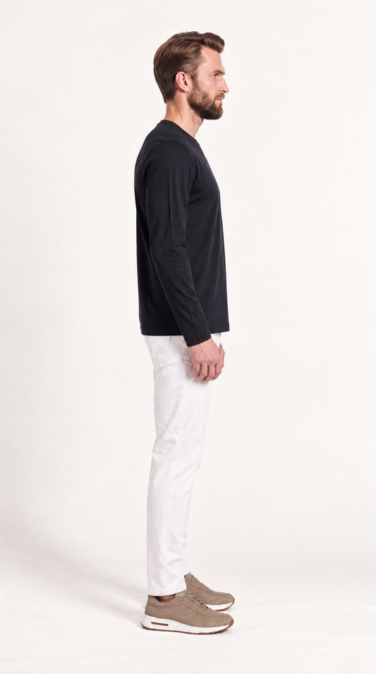 INTERLOCK SUPIMA LONGSLEEVE | NAVY BLUE