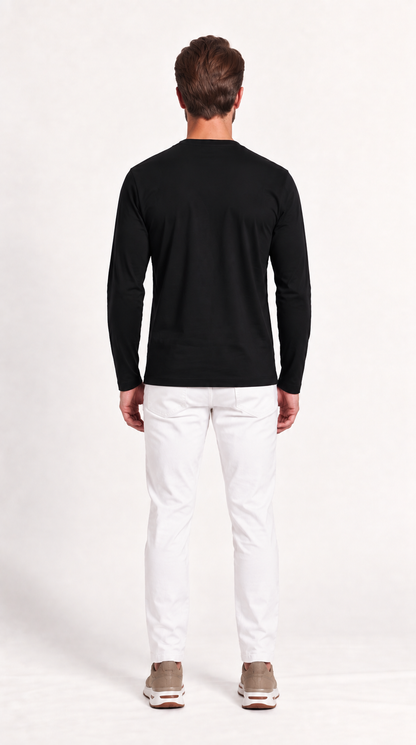 INTERLOCK SUPIMA LONGSLEEVE | ONXY BLACK