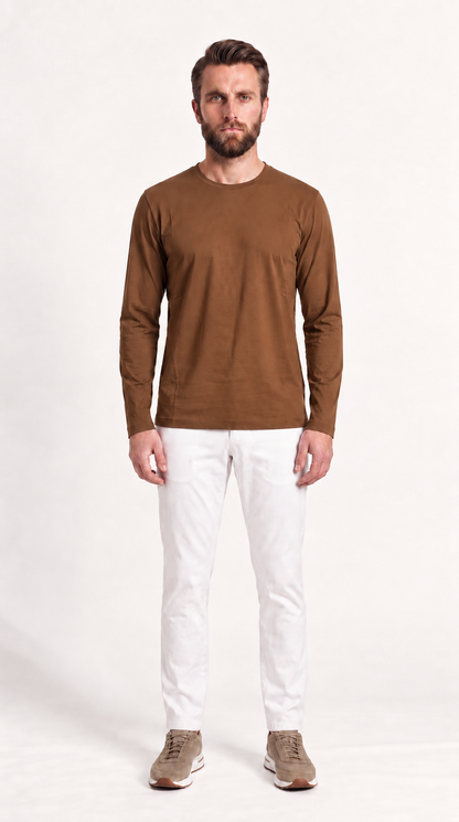 INTERLOCK SUPIMA LONGSLEEVE | AUBURN