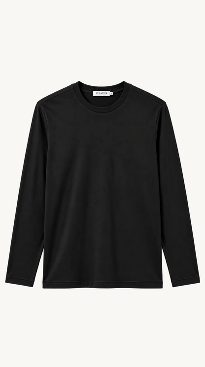 INTERLOCK SUPIMA LONGSLEEVE | ONXY BLACK