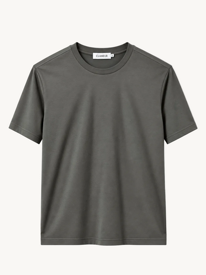 INTERLOCK SUPIMA T-SHIRT | DUNKLES GRAUGRÜN