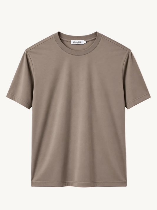 INTERLOCK SUPIMA T-SHIRT | DUNKELBEIGE