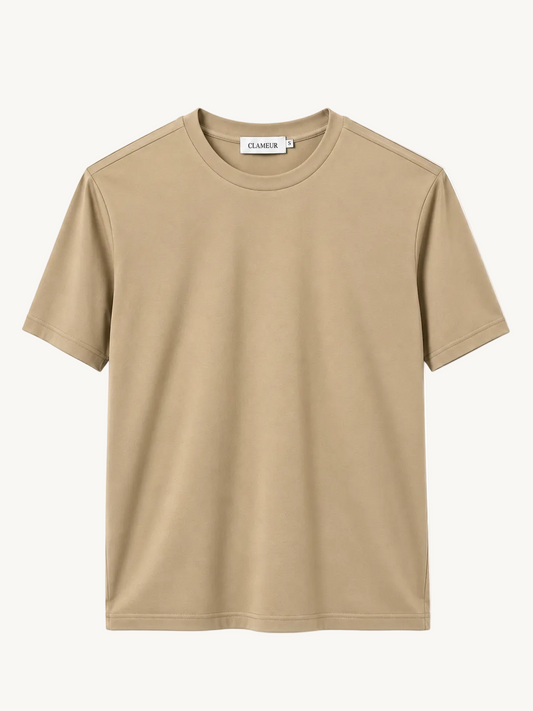 INTERLOCK SUPIMA T-SHIRT | BEIGE