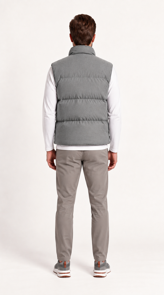 NOVA PUFFER VEST | STONE GREY