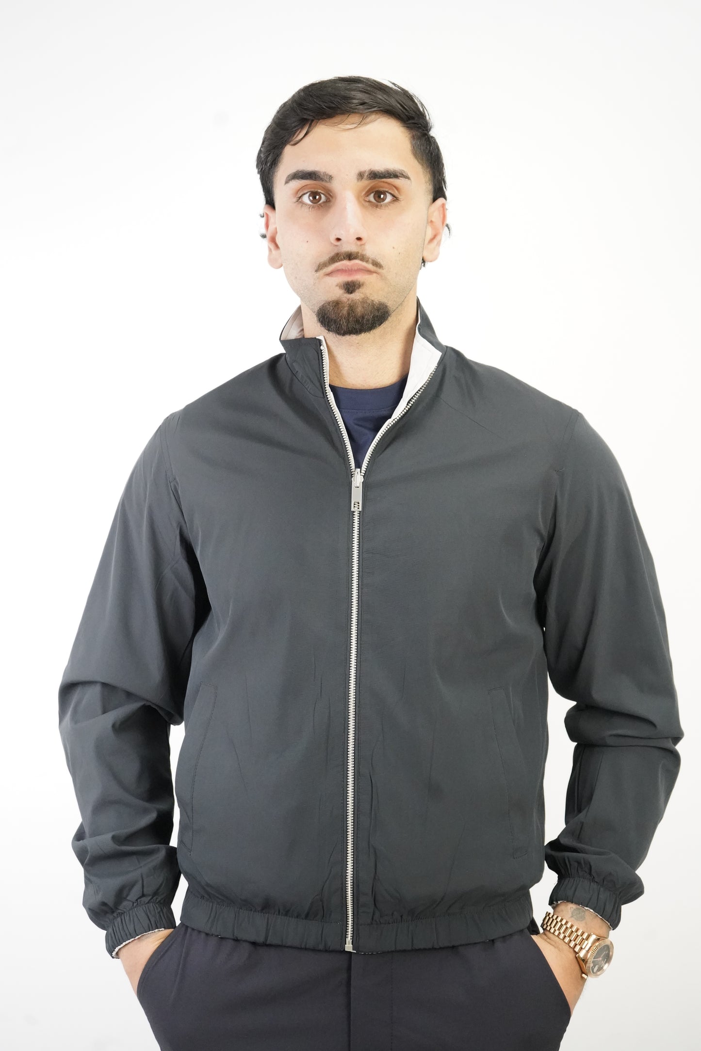 MARINE / GRAUE WENDEJACKE