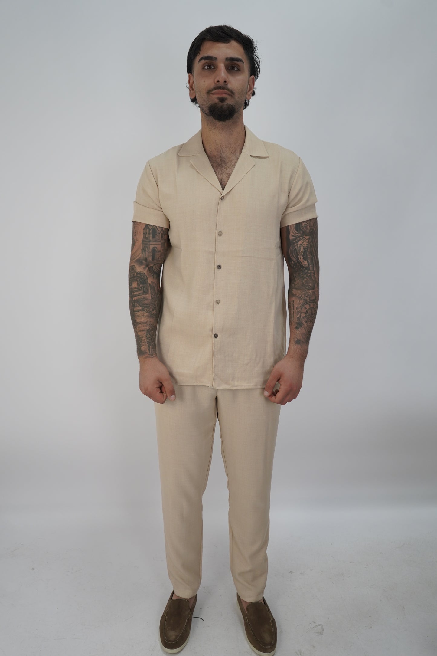 LEINEN-SET BEIGE