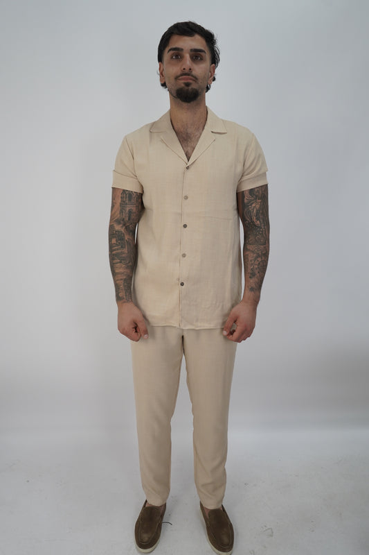 LEINEN-SET BEIGE