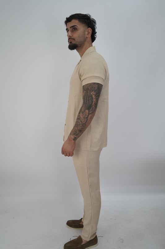 LEINEN-SET BEIGE