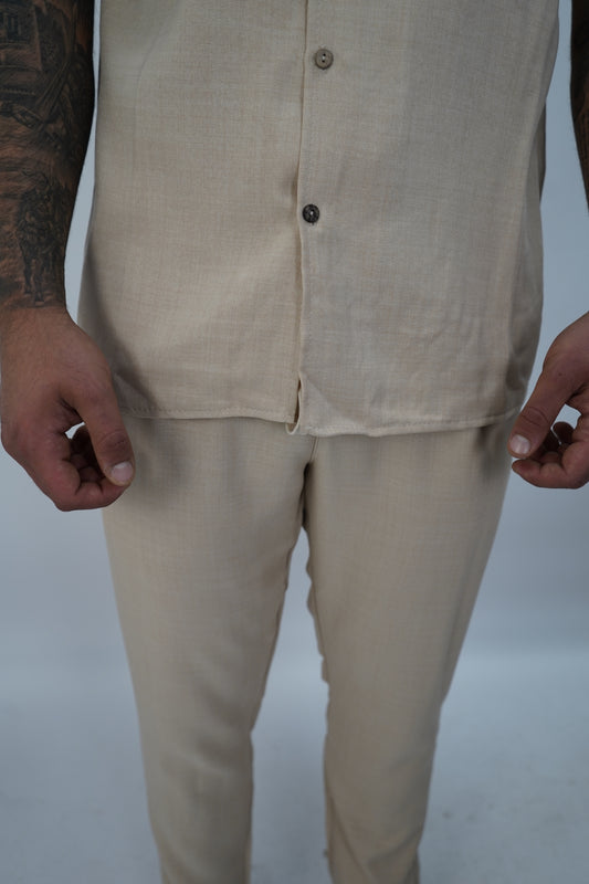 LEINEN-SET BEIGE