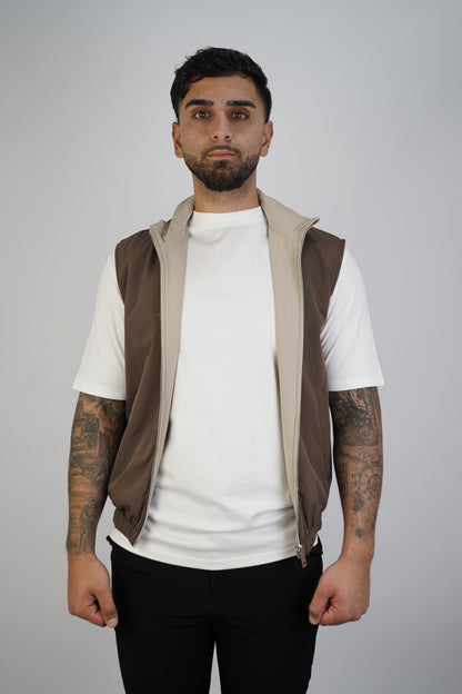 BRAUN / BEIGE WENDE-STEPPWESTE