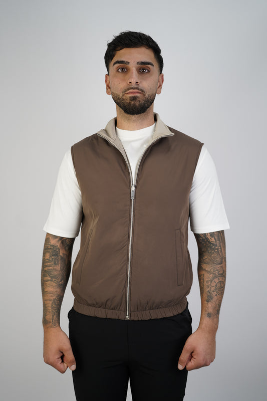 BRAUN / BEIGE WENDE-STEPPWESTE