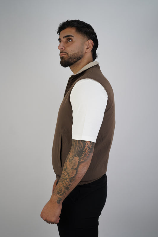 BRAUN / BEIGE WENDE-STEPPWESTE