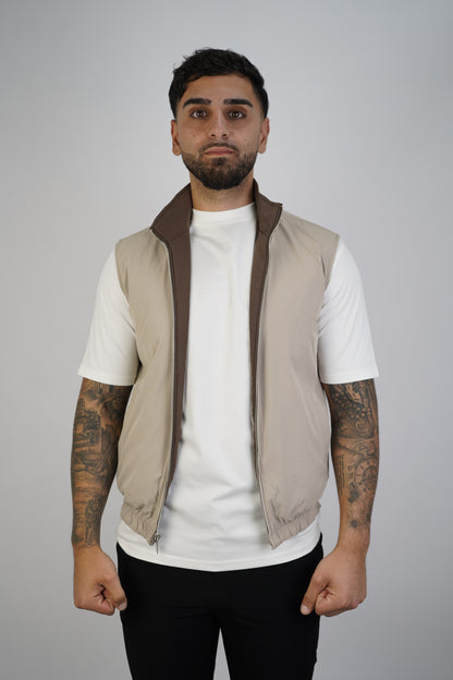BRAUN / BEIGE WENDE-STEPPWESTE