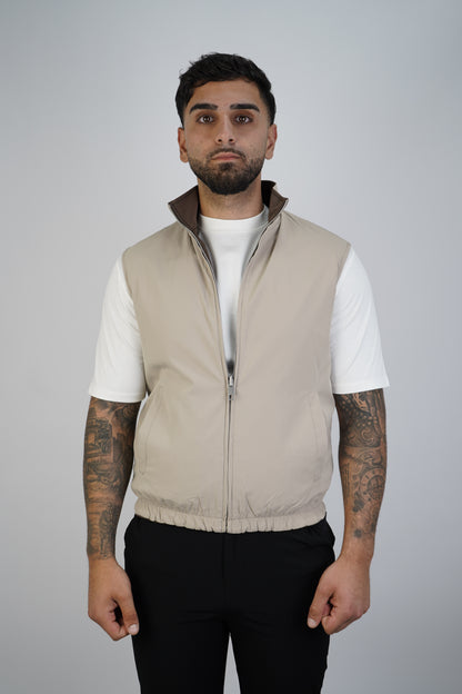 BRAUN / BEIGE WENDE-STEPPWESTE