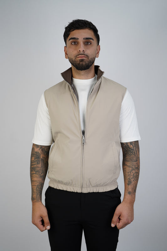 BRAUN / BEIGE WENDE-STEPPWESTE