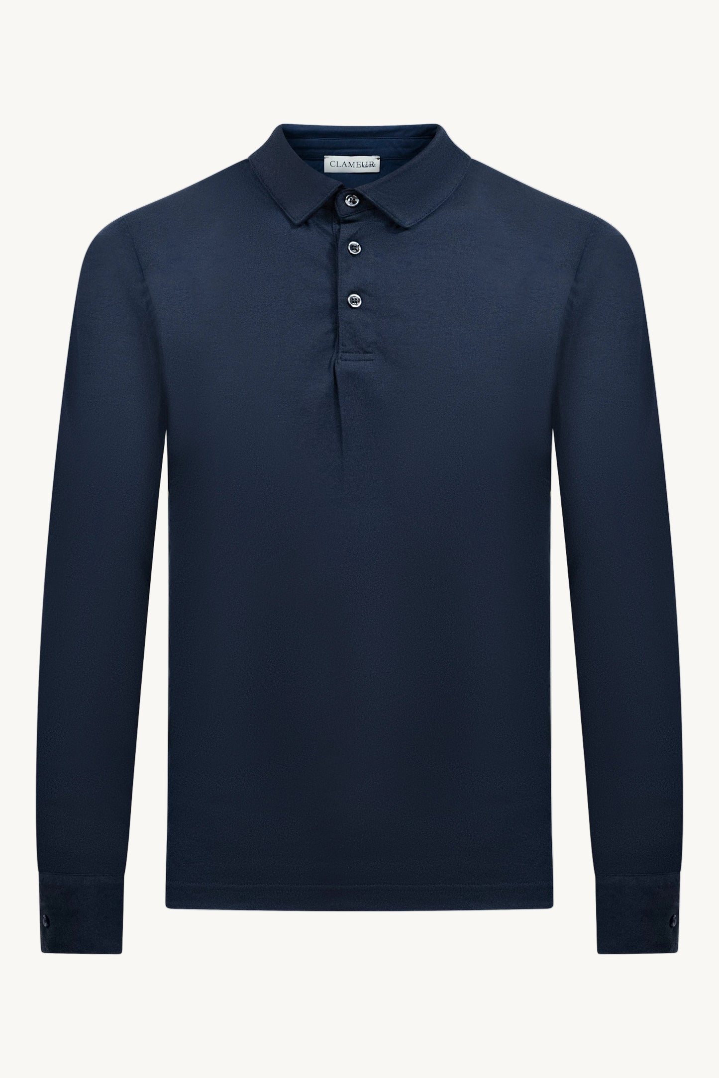 LANGARM-BAUMWOLLPOLO MARINEBLAU