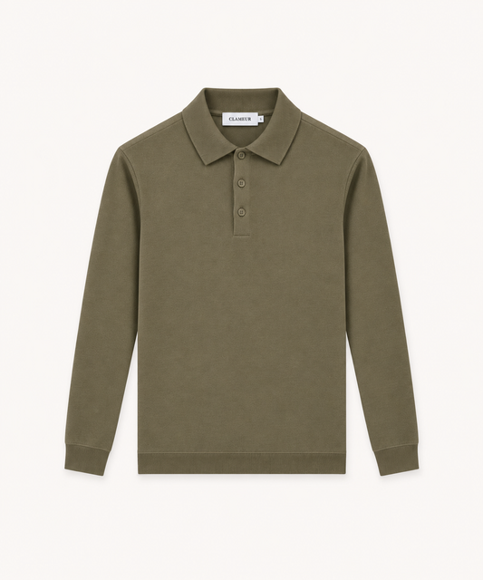 MERINO WOOLBLEND POLO | KHAKI