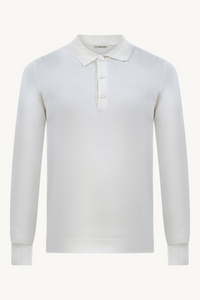 KLASSISCHES WEISSES LANGARM-POLOSHIRT
