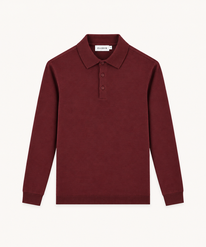 MERINO WOOLBLEND POLO | ANCORA RED