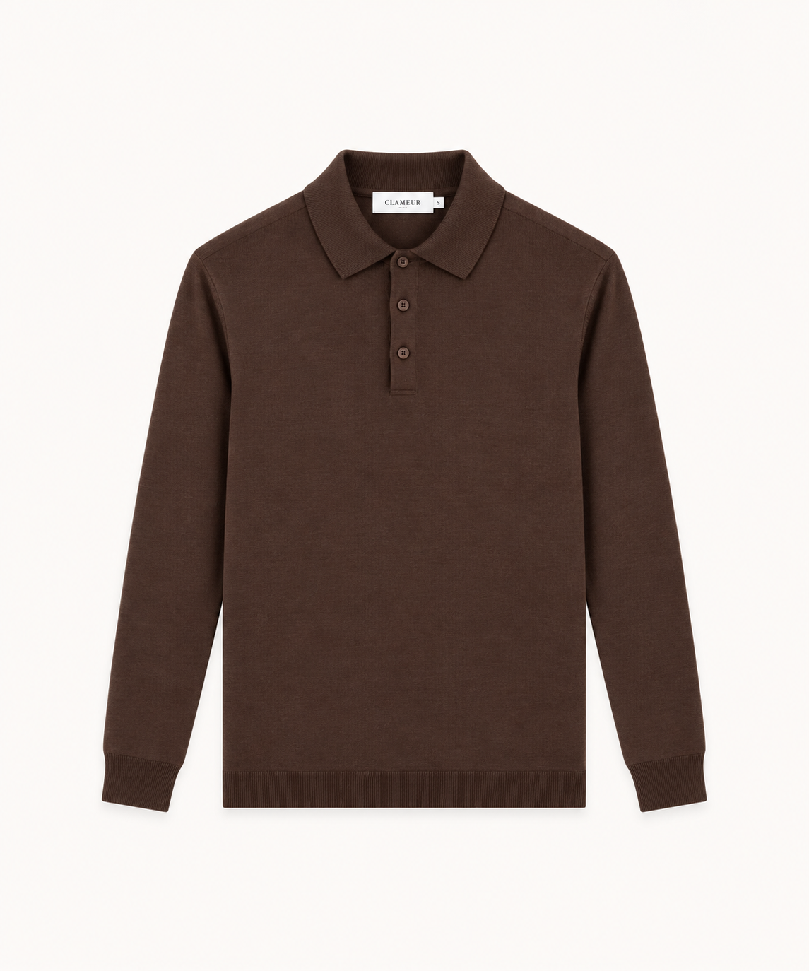 MERINO WOOLBLEND POLO | BROWN