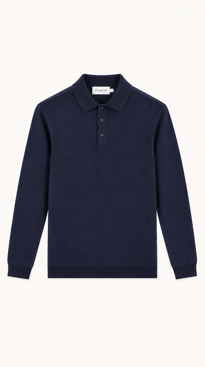MERINO WOOLBLEND POLO | NAVY