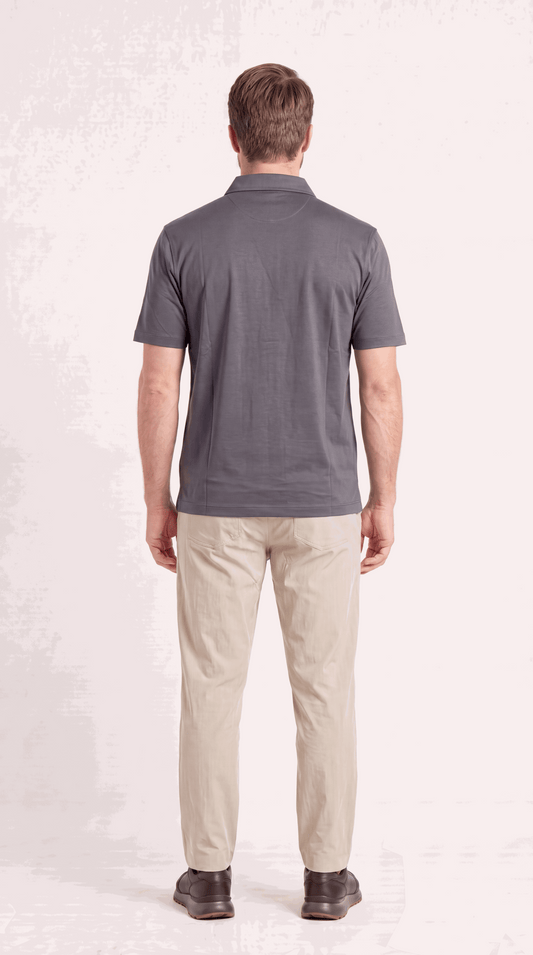 INTERLOCK SUPIMA POLO | SLATE GREY