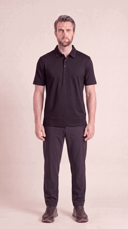 INTERLOCK SUPIMA POLO | ONXY BLACK