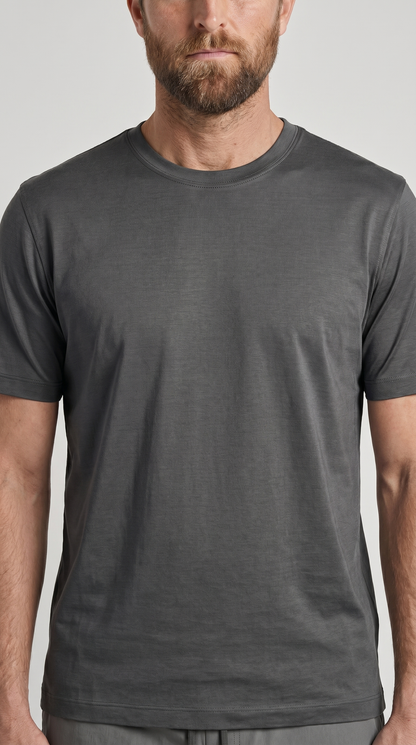 INTERLOCK SUPIMA T-SHIRT | GRAU