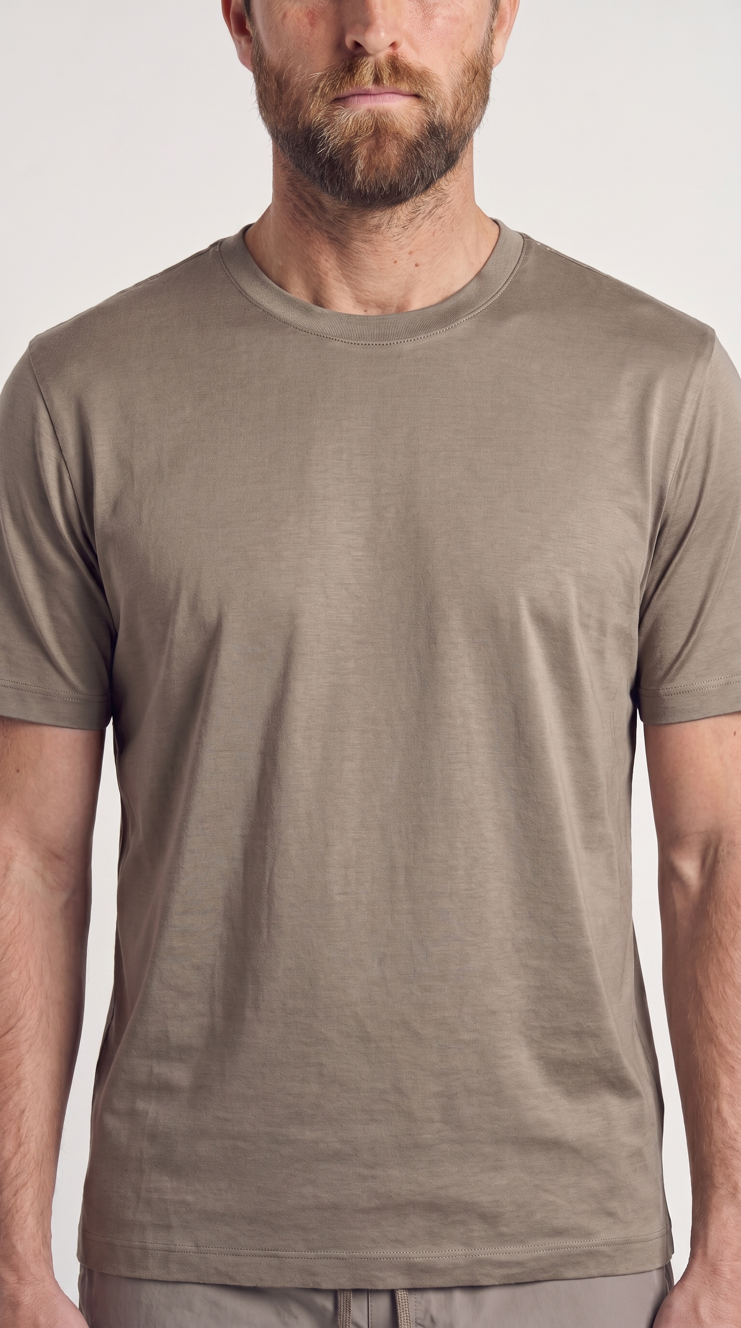 INTERLOCK SUPIMA T-SHIRT | DUNKELBEIGE