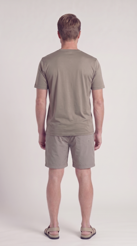 INTERLOCK SUPIMA SET | DUNKELBEIGE