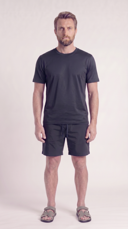 INTERLOCK SUPIMA T-SHIRT | ONYX SCHWARZ