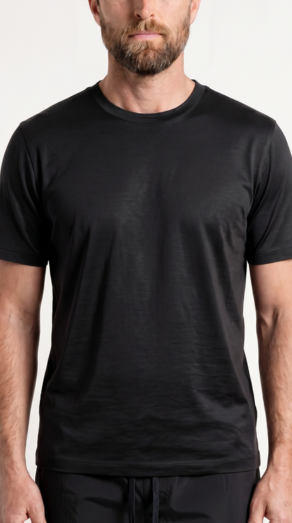 INTERLOCK SUPIMA T-SHIRT | ONYX SCHWARZ