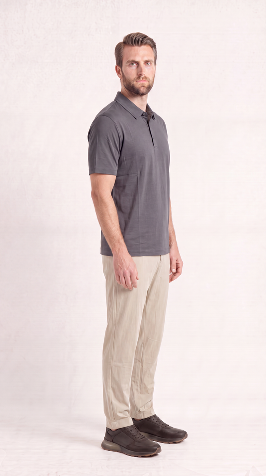 INTERLOCK SUPIMA POLO | SCHIEFERGRAU