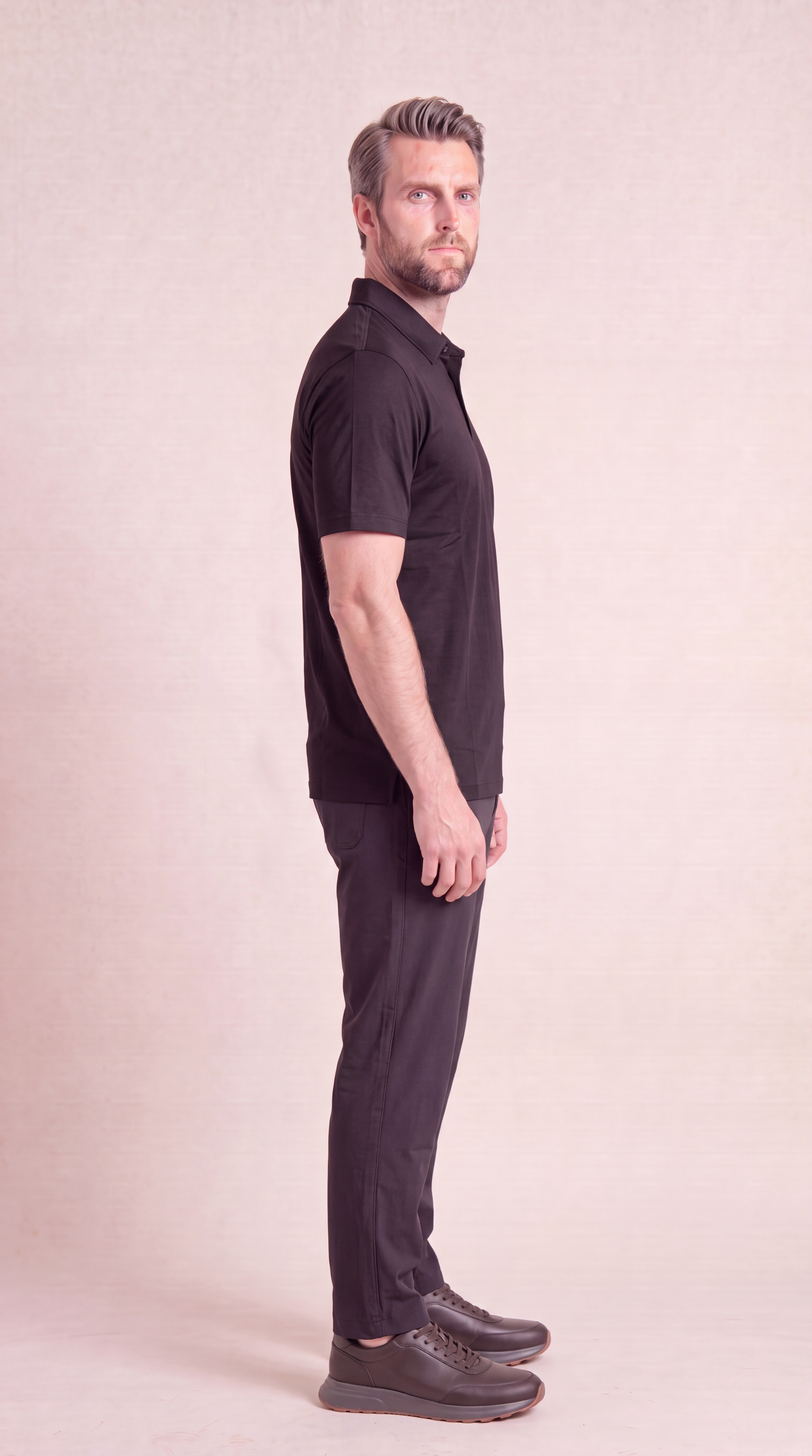 INTERLOCK SUPIMA POLO | ONYX SCHWARZ