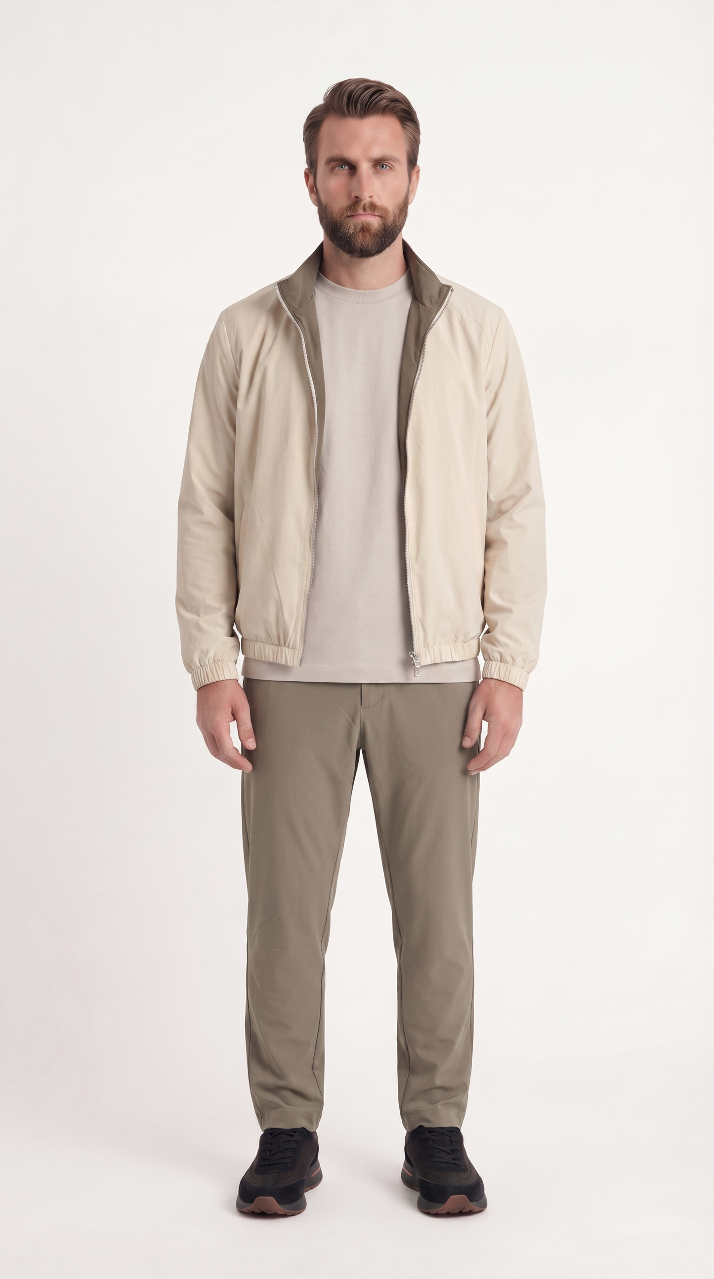REVERSIBLE JACKET GREY APRICOT/CREME WHITE