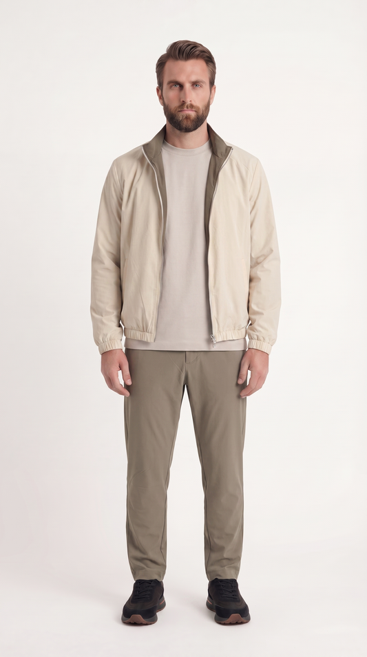 REVERSIBLE JACKET GREY APRICOT/CREME WHITE